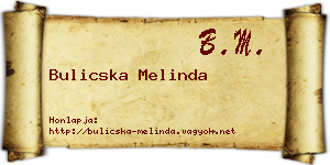 Bulicska Melinda névjegykártya